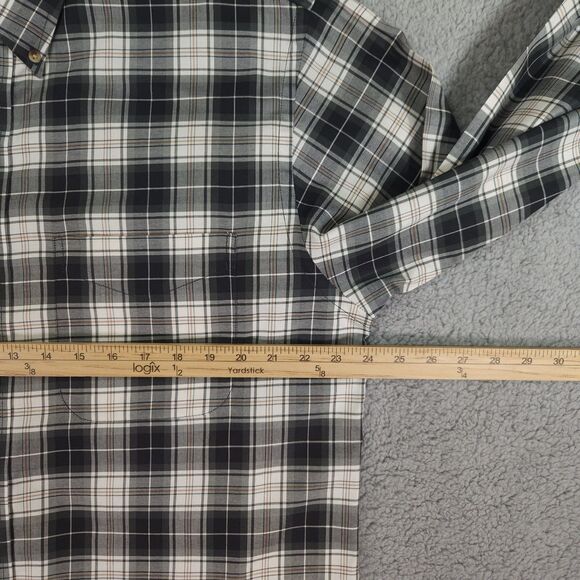 Jos A Bank Traveler Button Down Shirt Mens Large Olive Green Plaid Long Sleeve - Picture 10 of 15